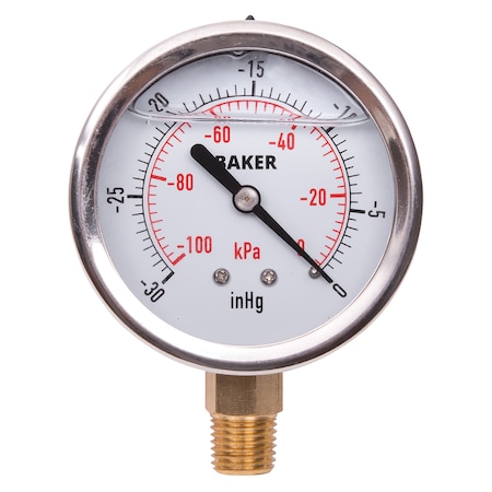 Baker Instruments AVNC-30HG Pressure Gauge, 30"Hg-0" Vac AVNC-30HG
